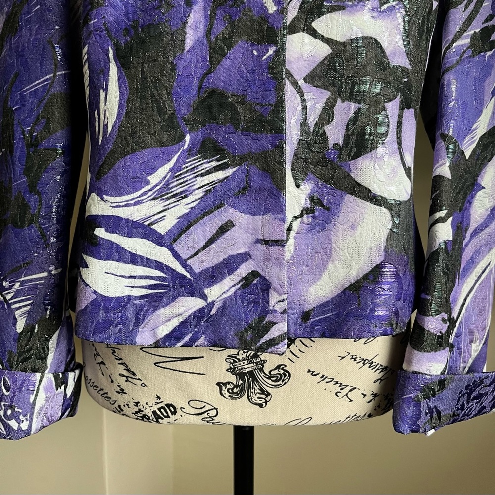 Basler Vintage Shimmer Abstract Design Blazer Pur… - image 6